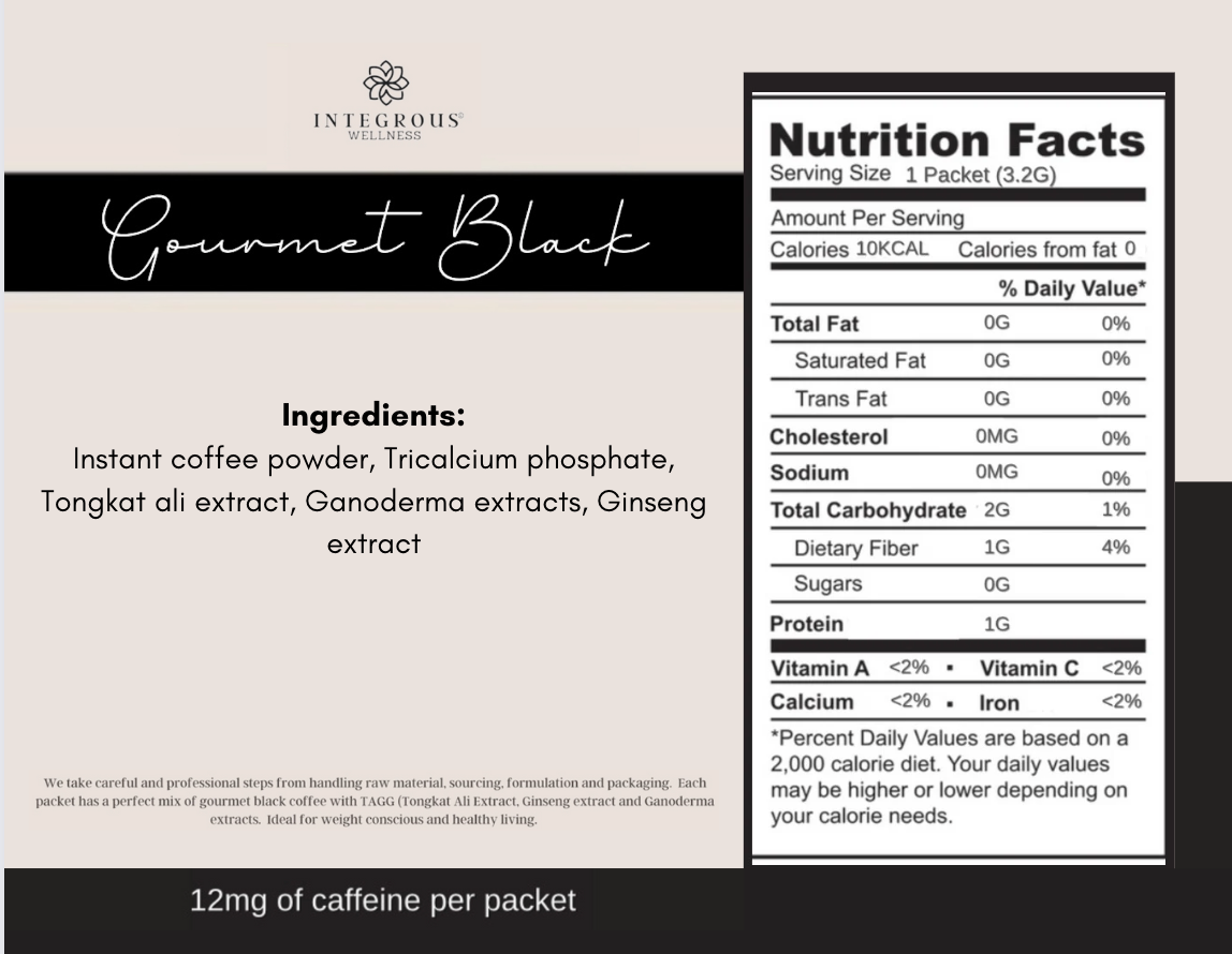 Gourmet Therapeutic Coffee (Gourmet Black Coffee) 30 Sachets in a box